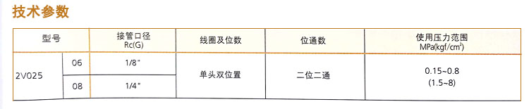 电磁阀参数